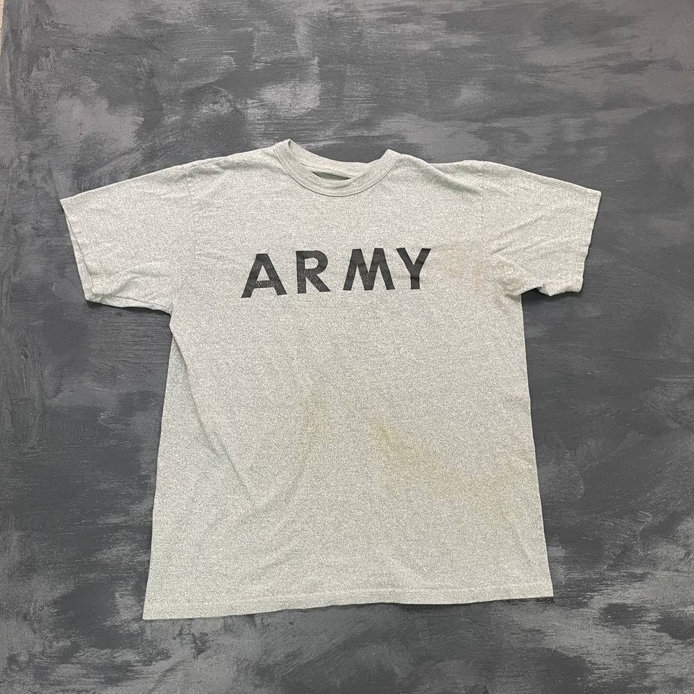 Vintage ARMY short sleeve shirt mens Large grey 1990s United states
